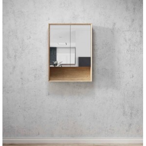 Byron Natural Oak Shaving Cabinet With Undershelf 600